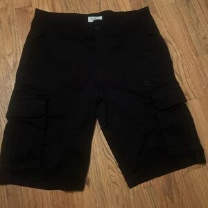 black cargo shorts